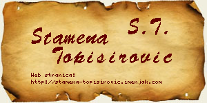 Stamena Topisirović vizit kartica